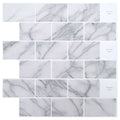 vidaXL Kafelka subway 20 pcs Biały marmur 30 x 30 cm Poliuretan i PET