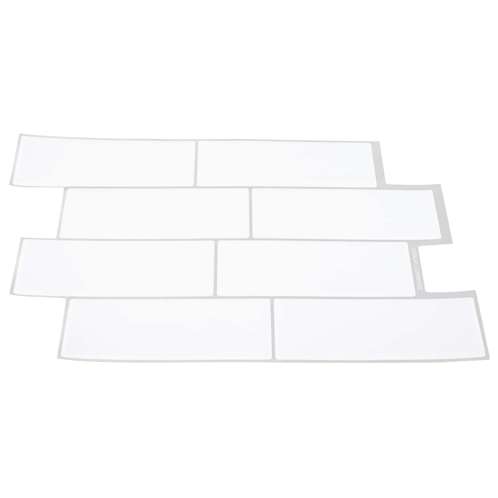 vidaXL Kafelka subway 10 pcs Biały szary 29 x 21 cm Poliuretan i PET