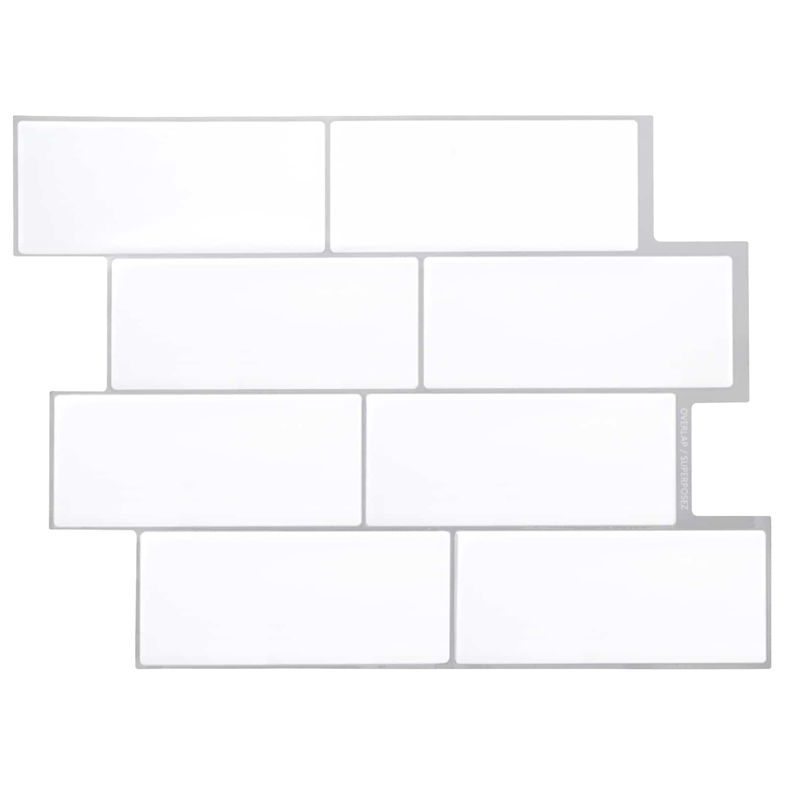 vidaXL Kafelka subway 10 pcs Biały szary 29 x 21 cm Poliuretan i PET