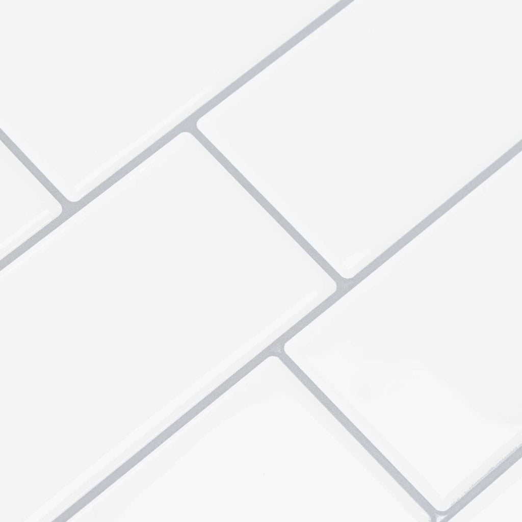 vidaXL Kafelka subway 20 pcs Biały szary 29 x 21 cm Poliuretan i PET