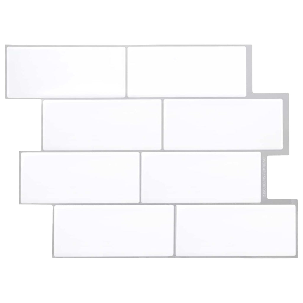 vidaXL Kafelka subway 20 pcs Biały szary 29 x 21 cm Poliuretan i PET