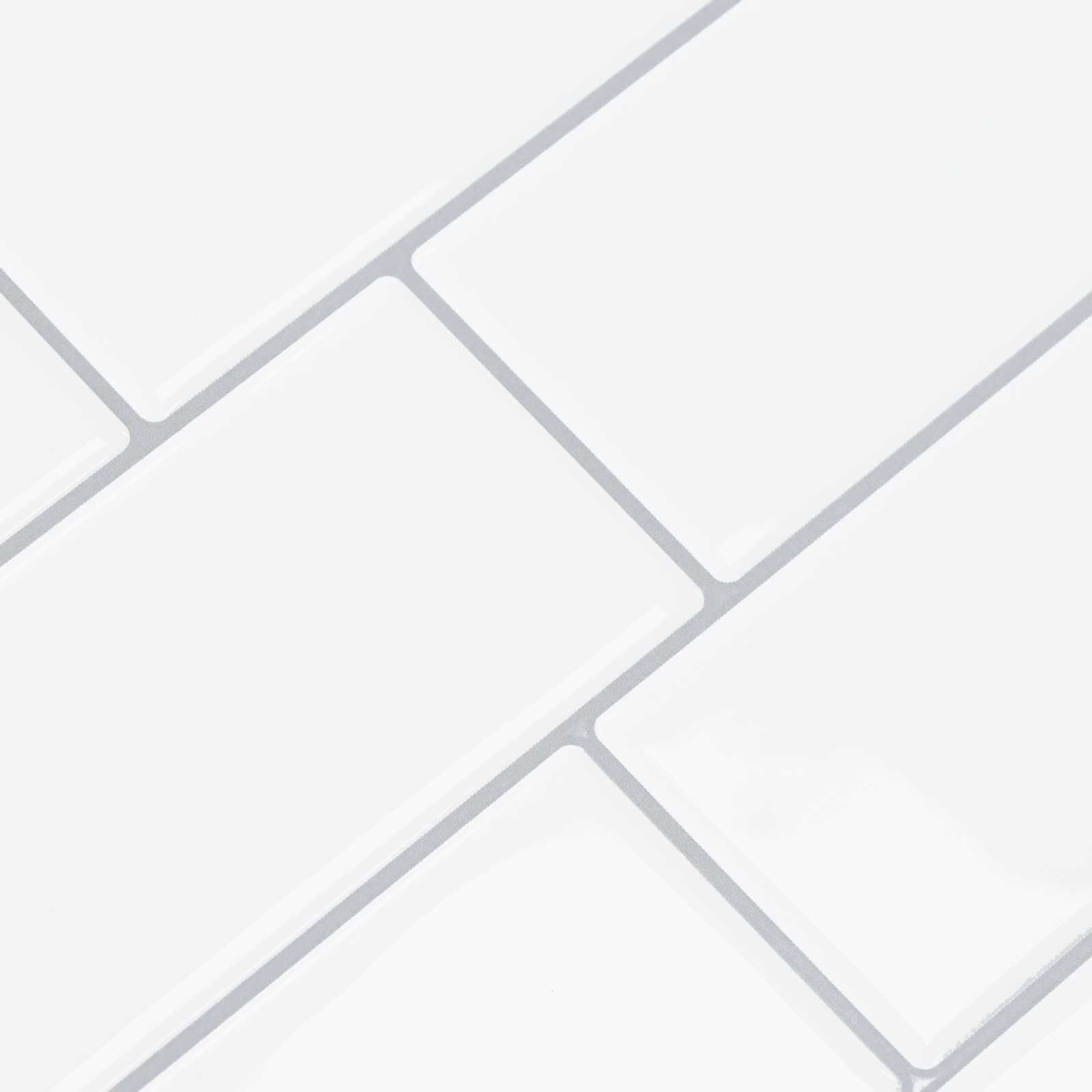 vidaXL Kafelka subway 50 pcs Biały szary 29 x 21 cm Poliuretan i PET