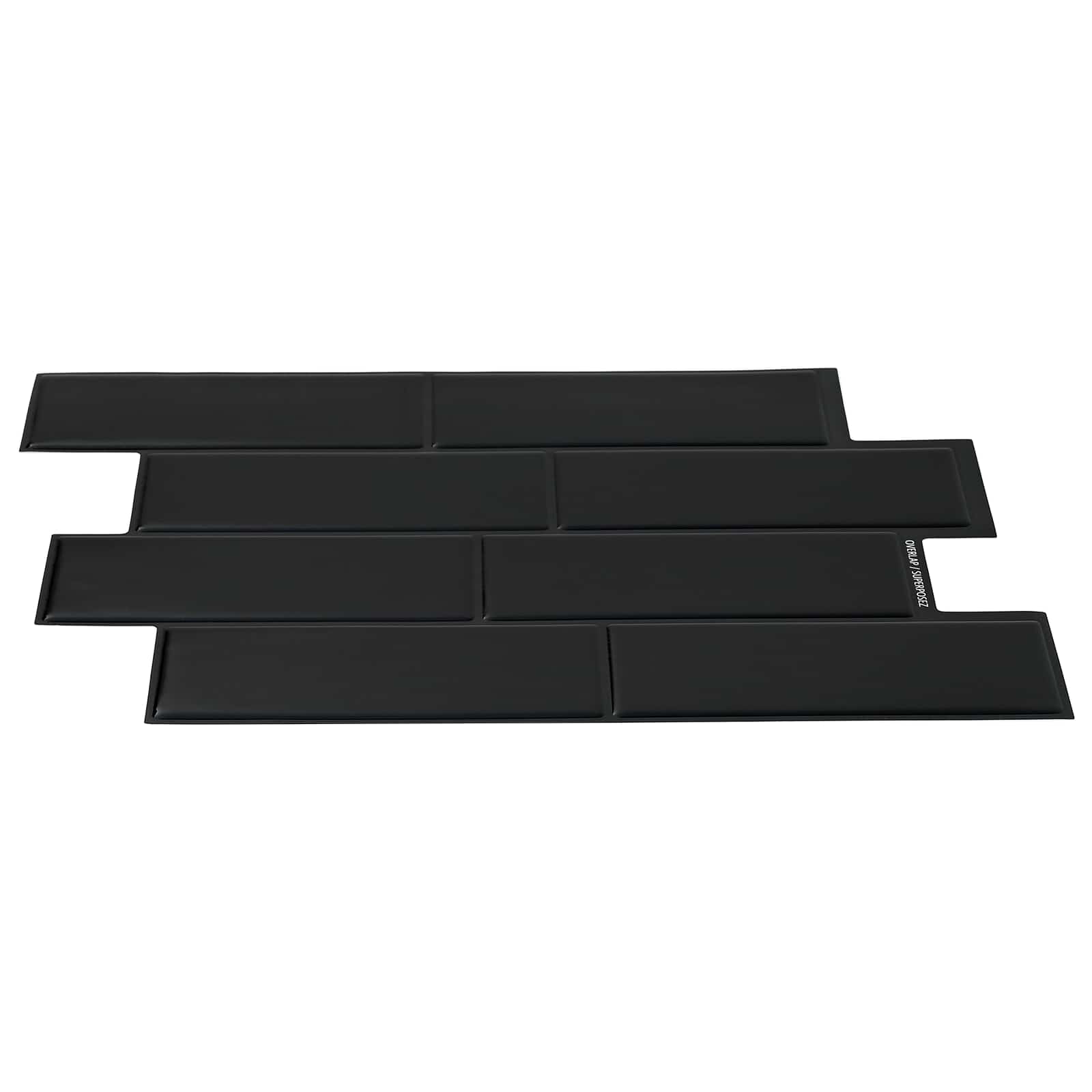 vidaXL Kafelka subway 10 pcs Czarny 29 x 21 cm Poliuretan i PET