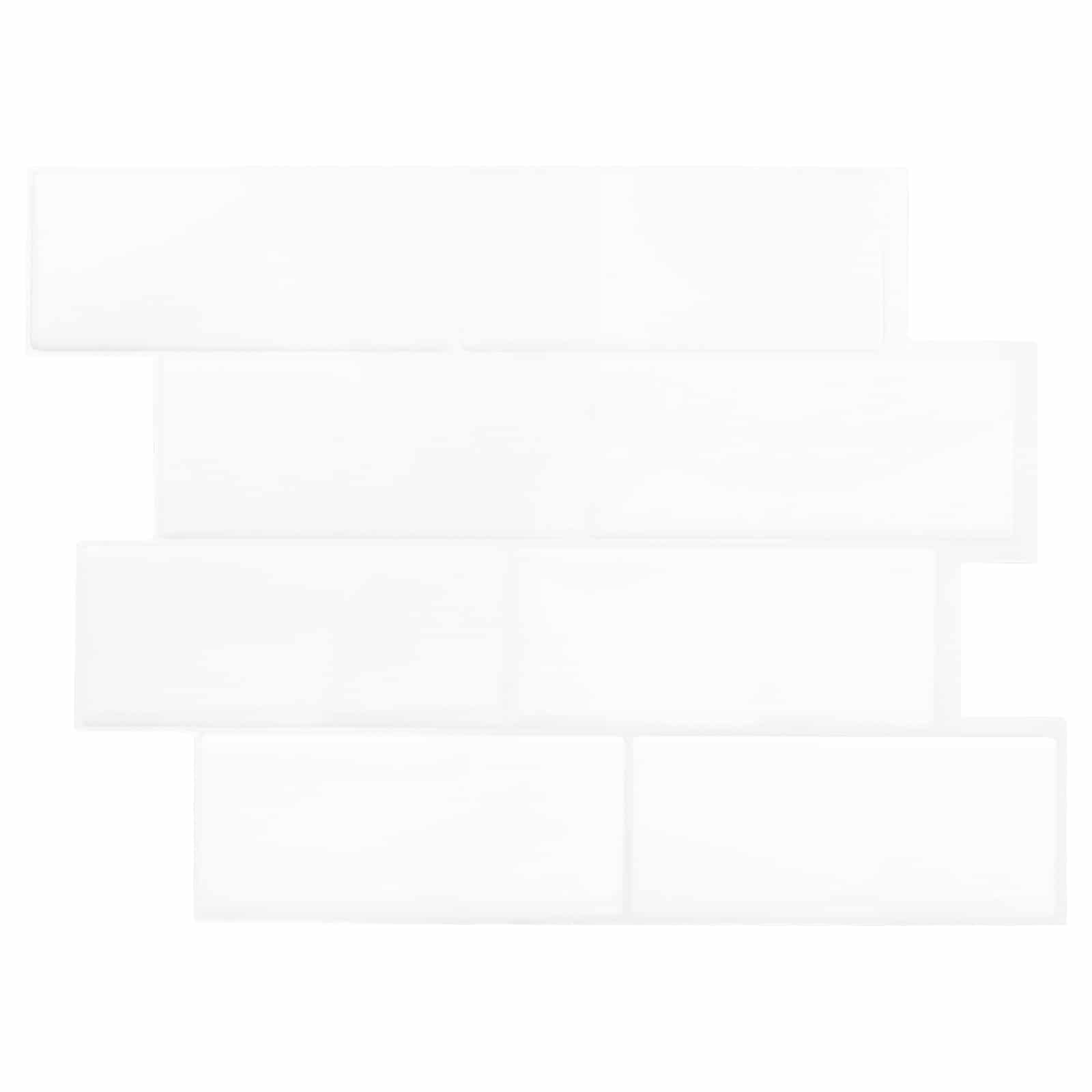 vidaXL Kafelka subway 50 pcs Biały 29 x 21 cm Poliuretan i PET