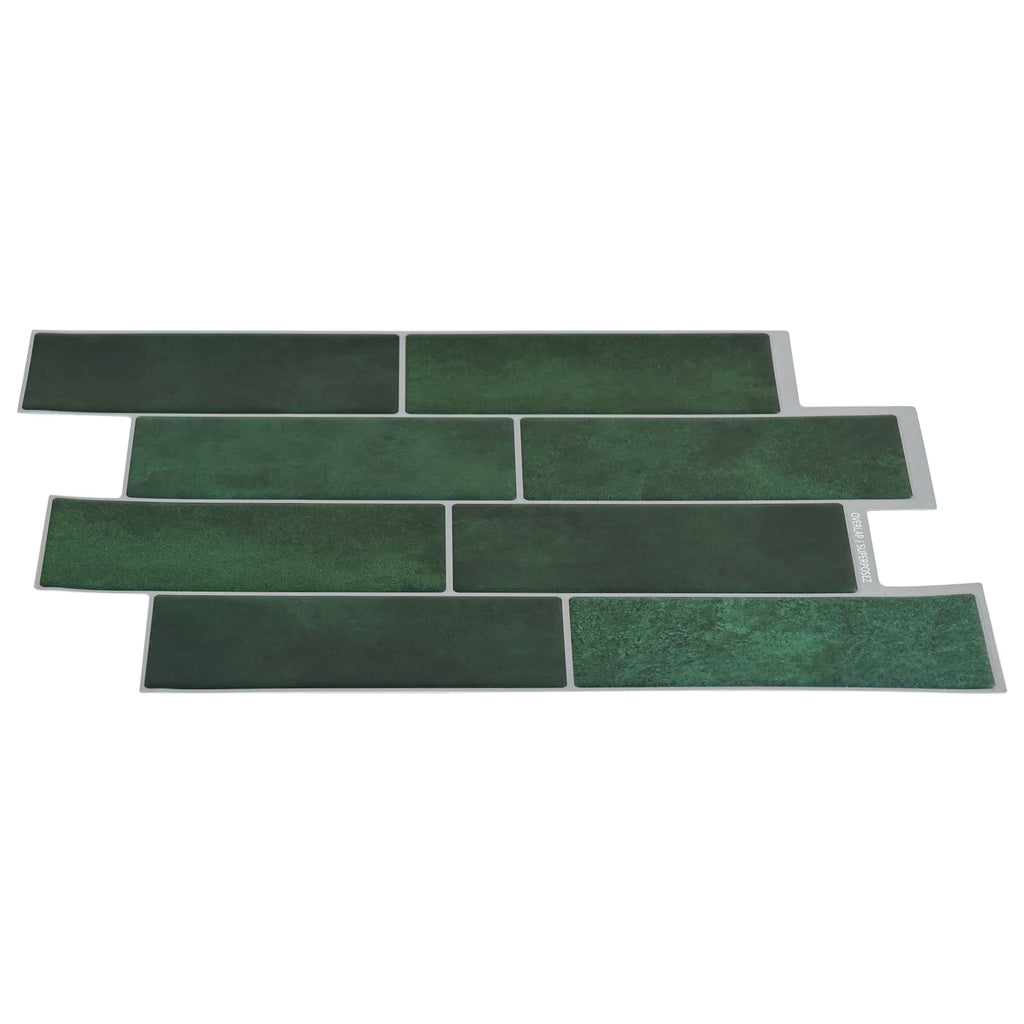 vidaXL Kafelka subway 10 pcs Ciemnozielony 29 x 21 cm Poliuretan i PET