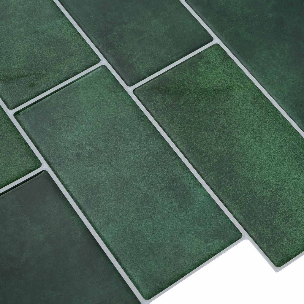 vidaXL Kafelka subway 50 pcs Ciemnozielony 29 x 21 cm Poliuretan i PET