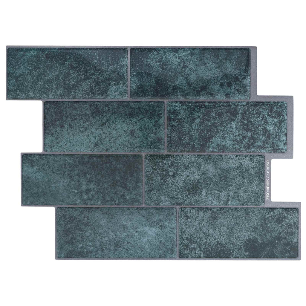 vidaXL Kafelka subway 10 pcs Niebieskozielony 29 x 21 cm