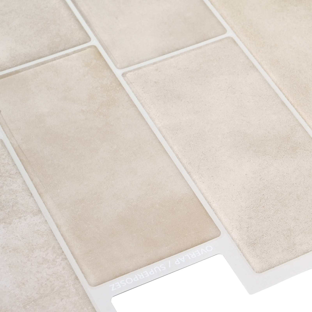vidaXL Kafelka subway 50 pcs Beżowy marmur 29 x 21 cm Poliuretan i PET