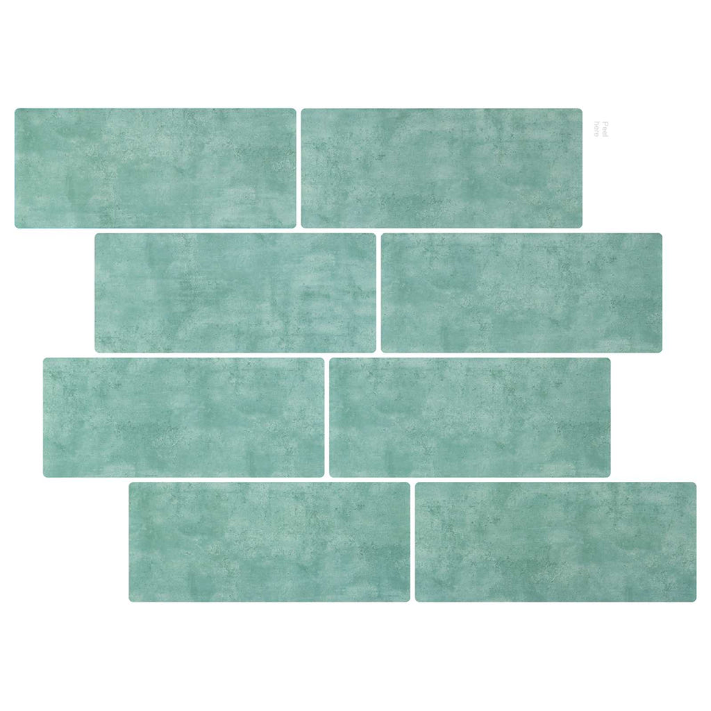 vidaXL Kafelka subway 10 pcs Szary zielony 29 x 21 cm Poliuretan i PET