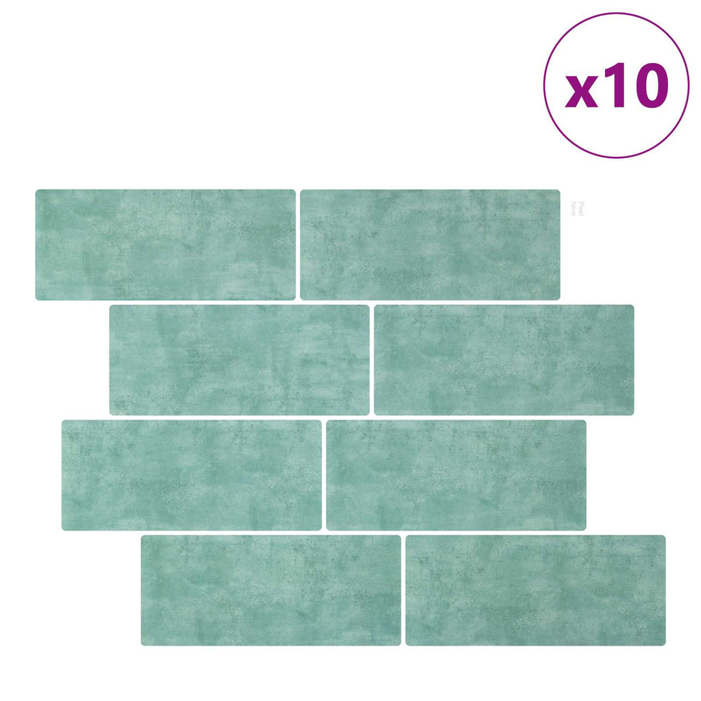 vidaXL Kafelka subway 10 pcs Szary zielony 29 x 21 cm Poliuretan i PET
