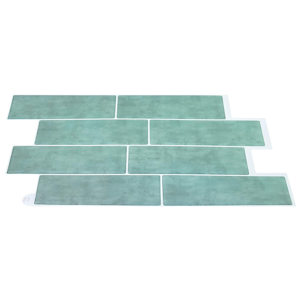 vidaXL Kafelka subway 50 pcs Szary zielony 29 x 21 cm Poliuretan i PET
