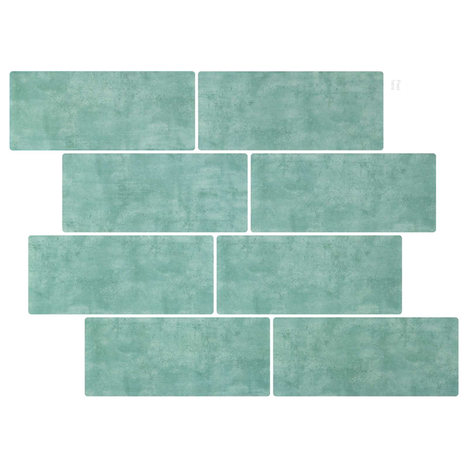 vidaXL Kafelka subway 50 pcs Szary zielony 29 x 21 cm Poliuretan i PET