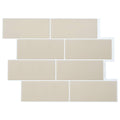 vidaXL Kafelka subway 10 pcs Beżowy 29 x 21 cm Poliuretan i PET