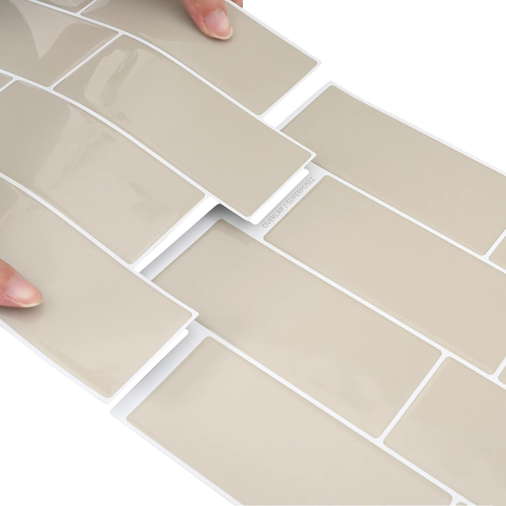 vidaXL Kafelka subway 20 pcs Beżowy 29 x 21 cm Poliuretan i PET