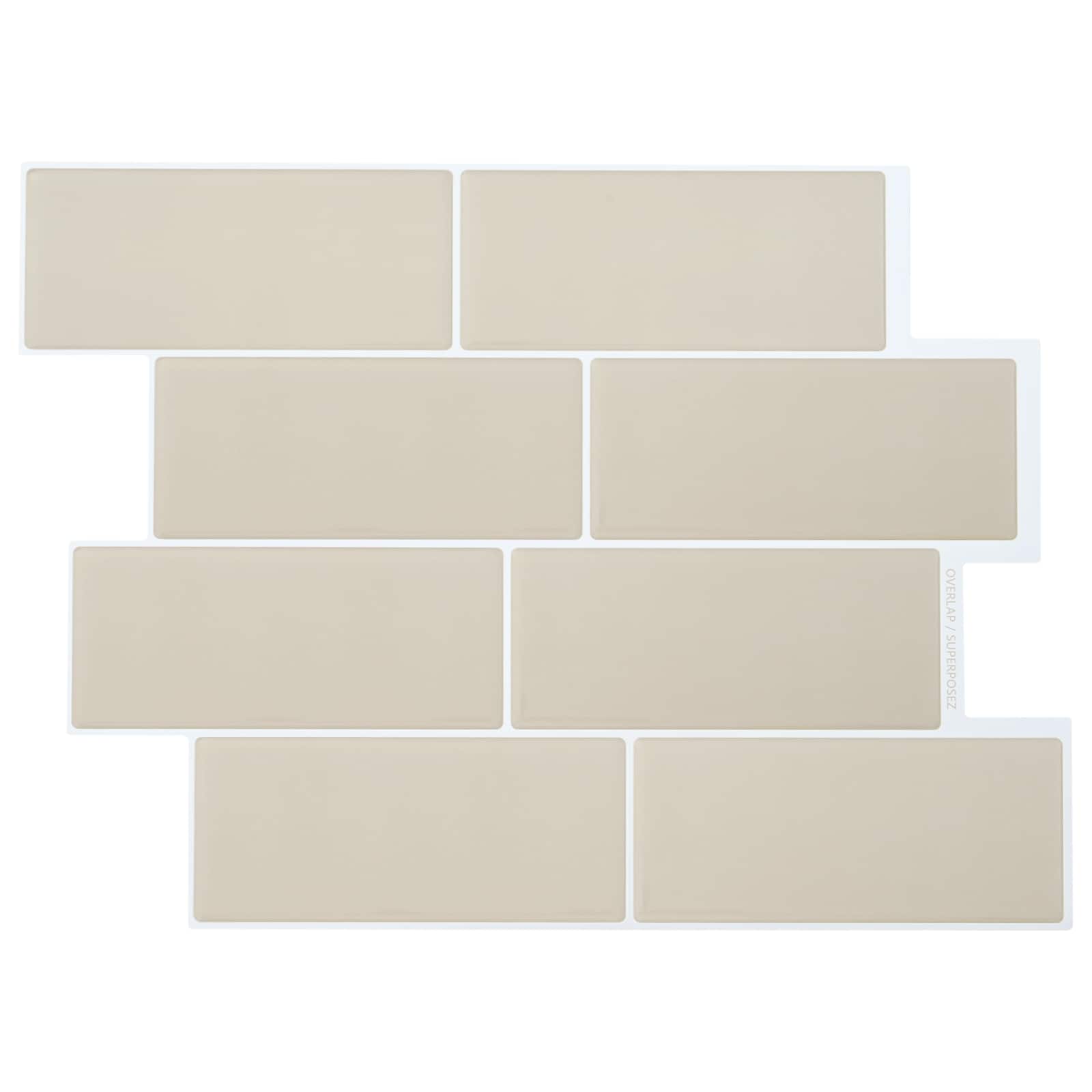 vidaXL Kafelka subway 20 pcs Beżowy 29 x 21 cm Poliuretan i PET