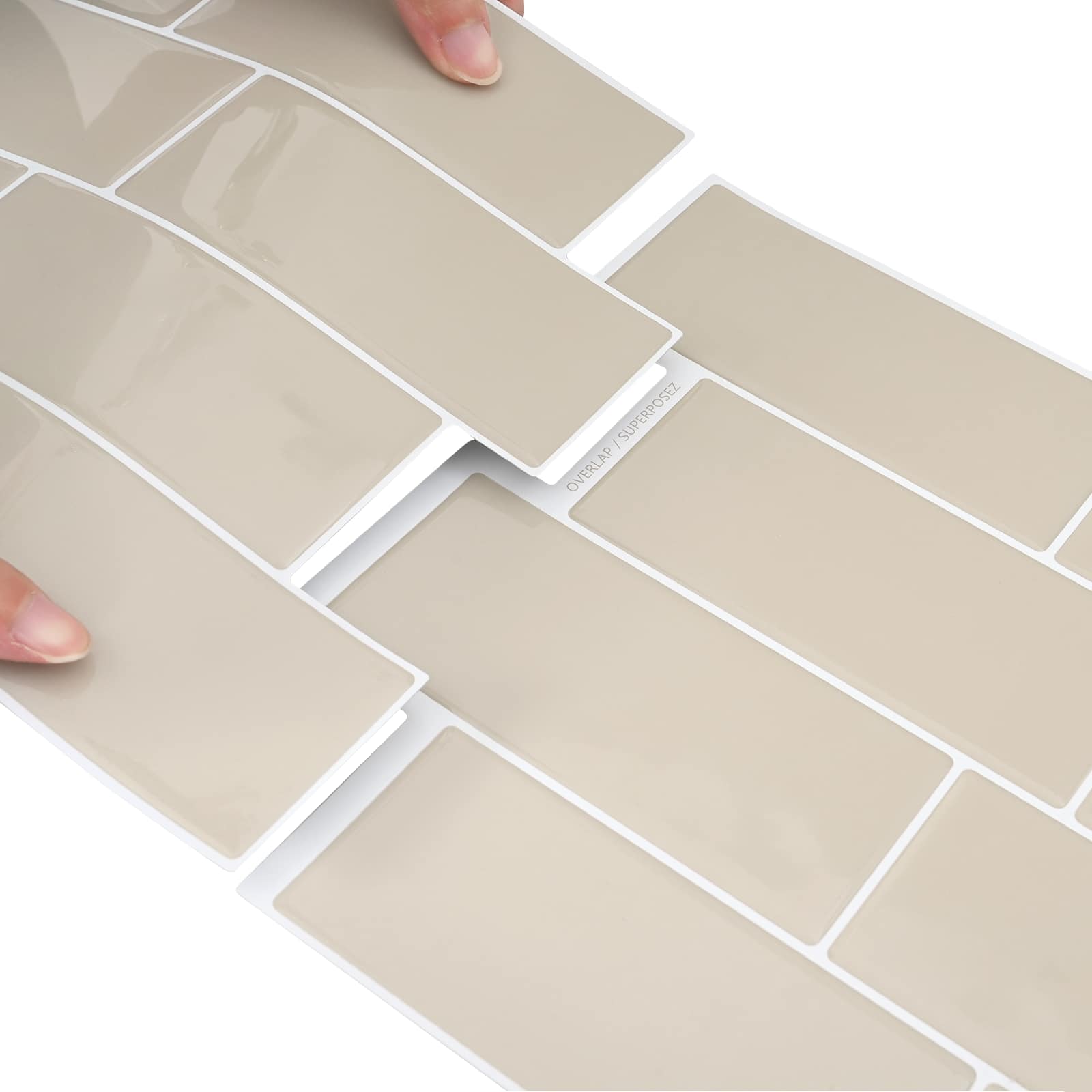 vidaXL Kafelka subway 50 pcs Beżowy 29 x 21 cm Poliuretan i PET