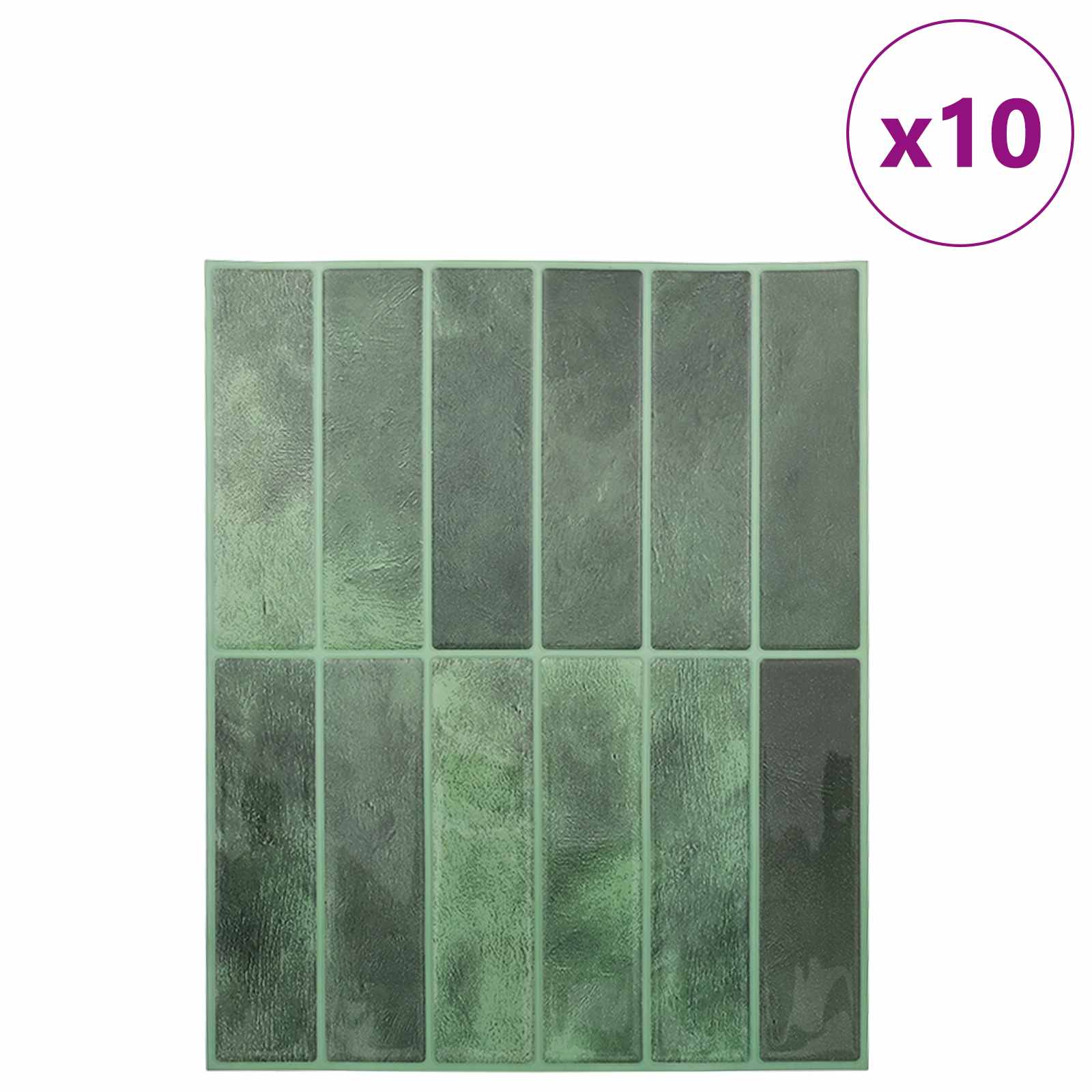 vidaXL Płytki prostokątne 10 pcs Ciemnozielony 29 x 23 x 0,08 cm
