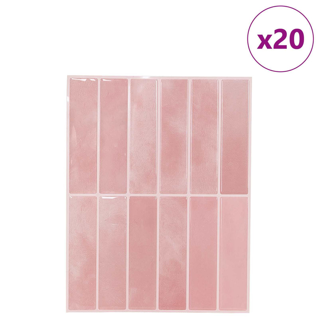 vidaXL Płytki prostokątne 20 pcs różowy 29 x 23 x 0,08 cm