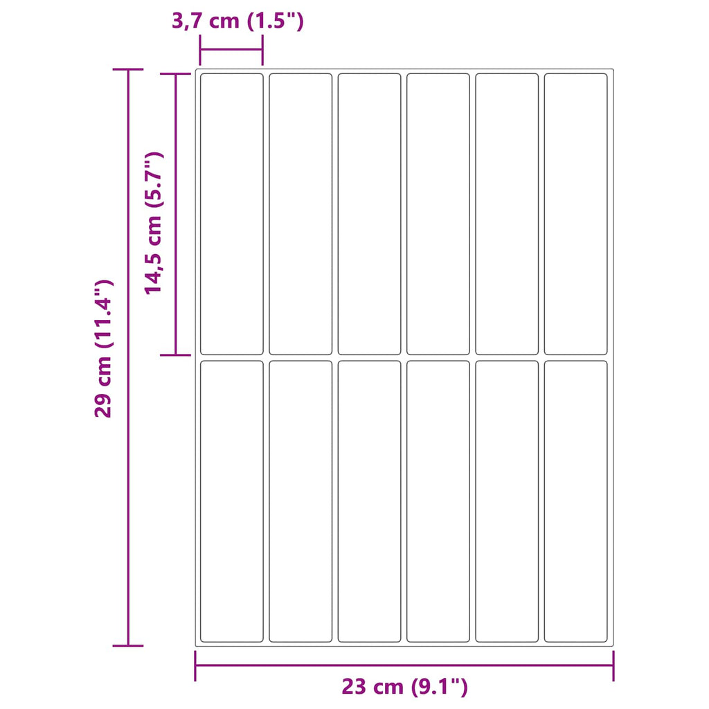 vidaXL Płytki prostokątne 50 pcs niebieski 29 x 23 x 0,08 cm