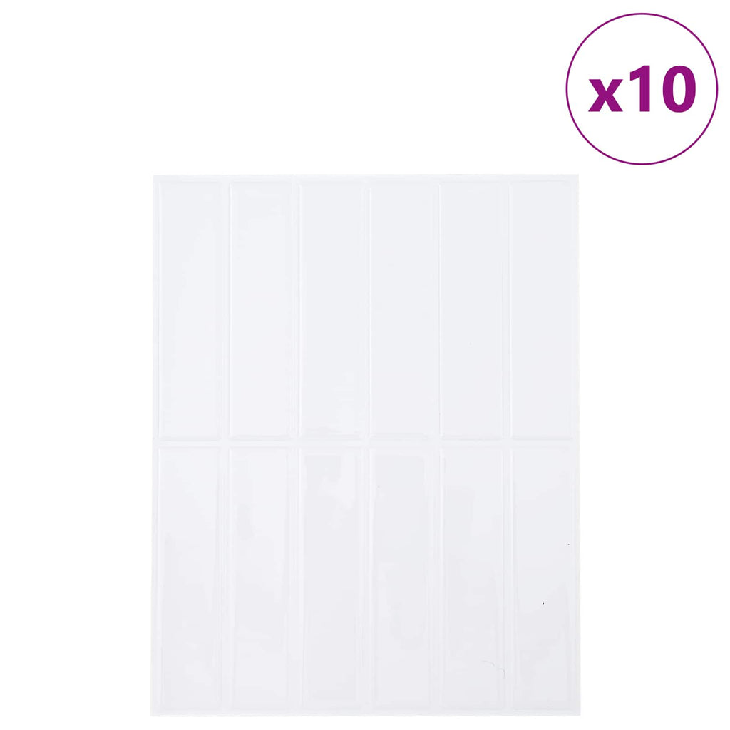vidaXL Płytki prostokątne 10 pcs Biały 29 x 23 x 0,08 cm