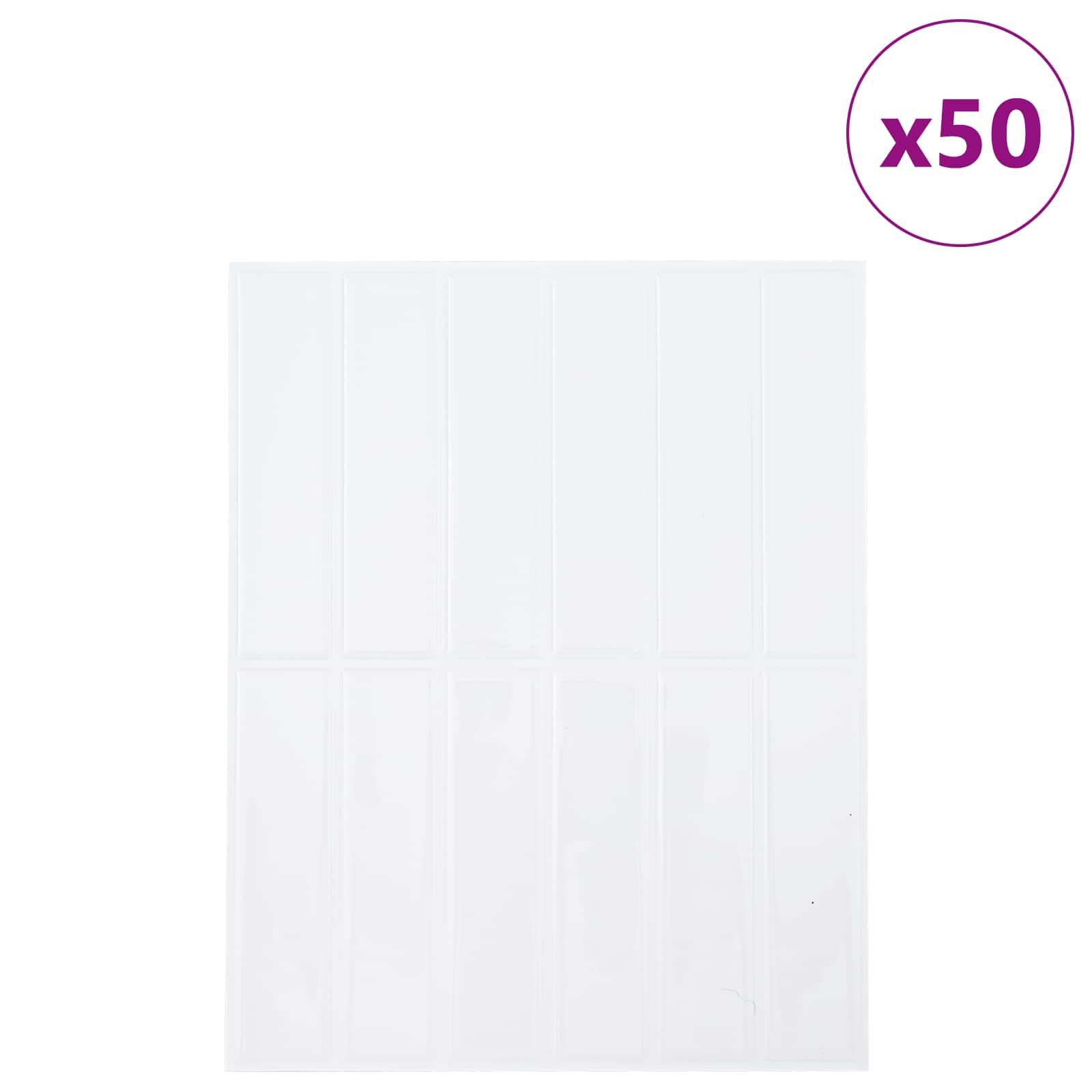 vidaXL Płytki prostokątne 50 pcs Biały 29 x 23 x 0,08 cm