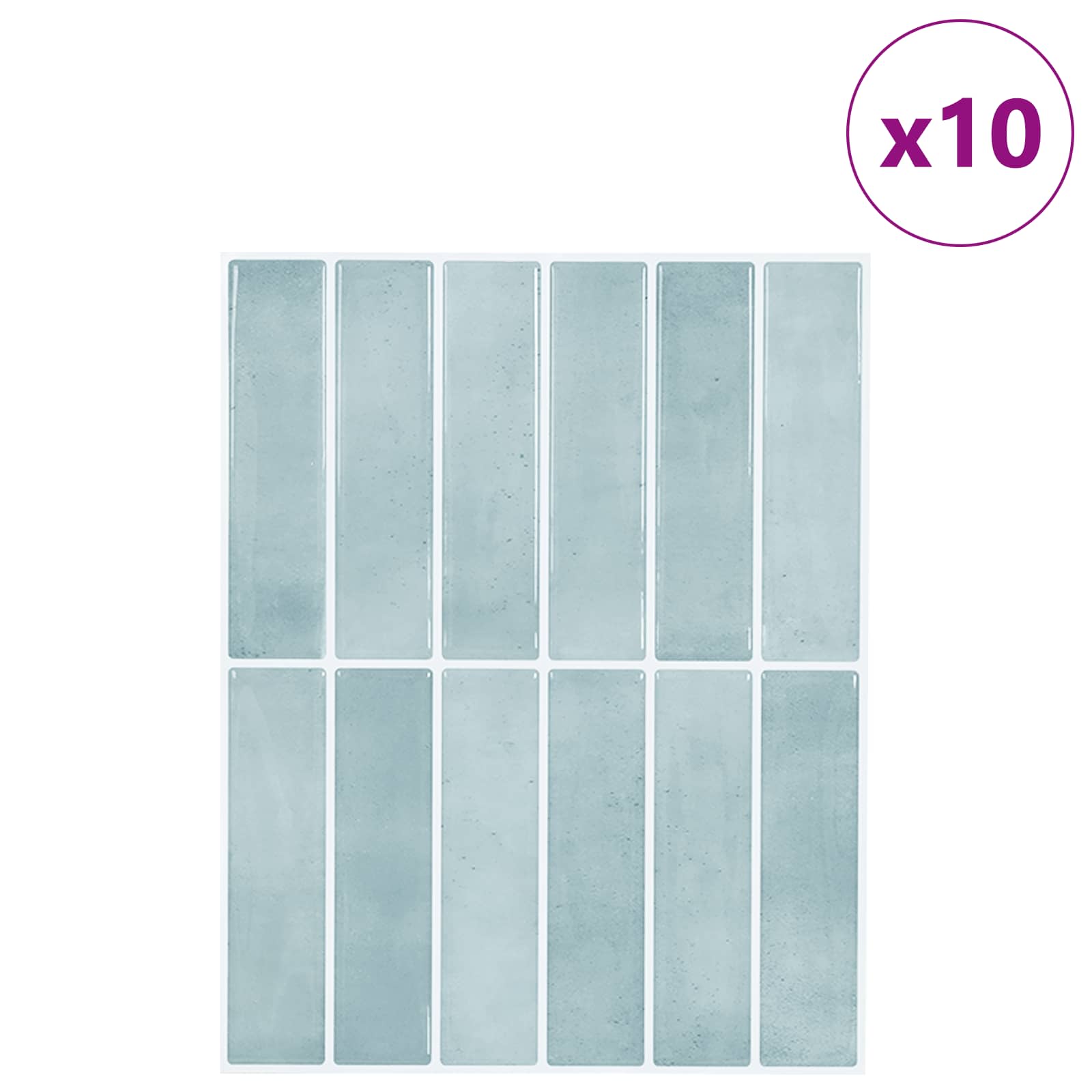 vidaXL Płytki prostokątne 10 pcs Szary zielony 29 x 23 x 0,08 cm