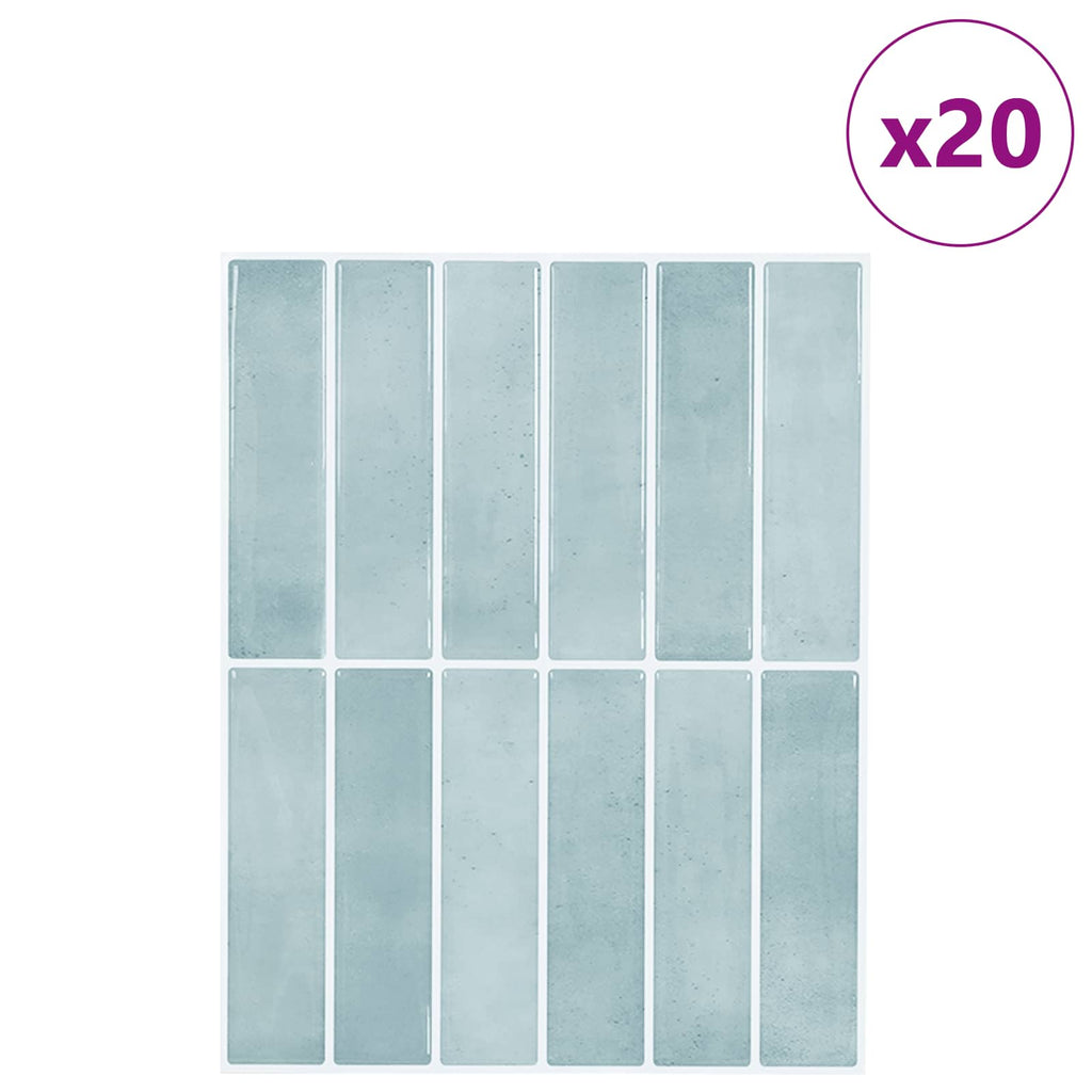 vidaXL Płytki prostokątne 20 pcs Szary zielony 29 x 23 x 0,08 cm
