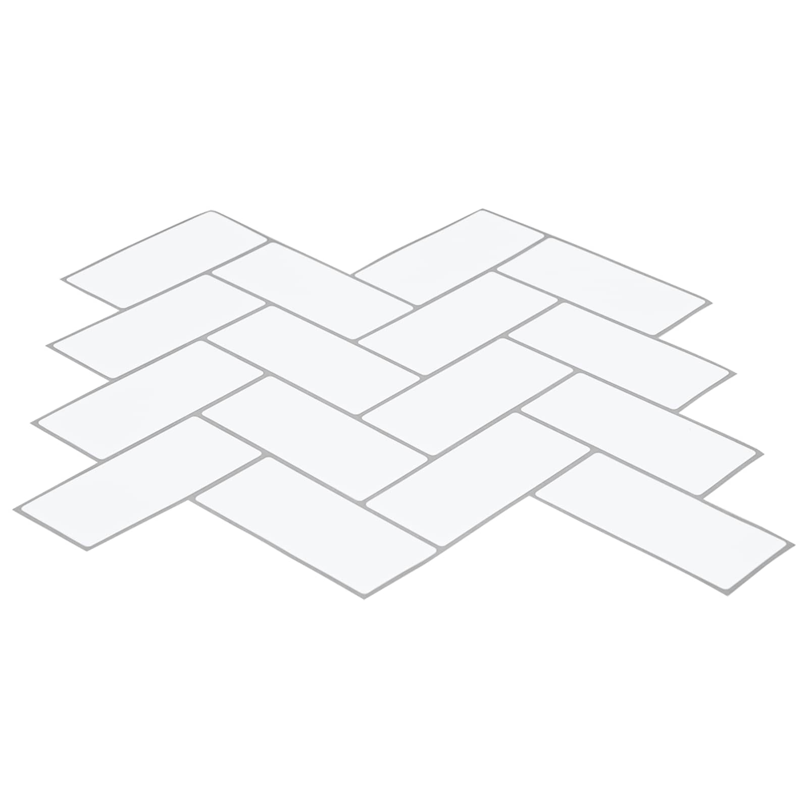 vidaXL Płytka w jodełkę 10 pcs Biały szary 30 x 30 cm Poliuretan i PET