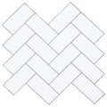 vidaXL Płytka w jodełkę 10 pcs Biały szary 30 x 30 cm Poliuretan i PET
