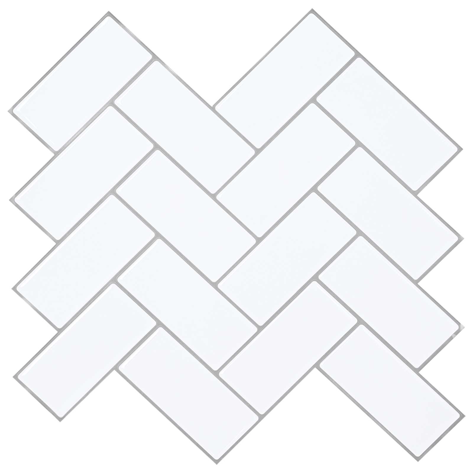 vidaXL Płytka w jodełkę 10 pcs Biały szary 30 x 30 cm Poliuretan i PET