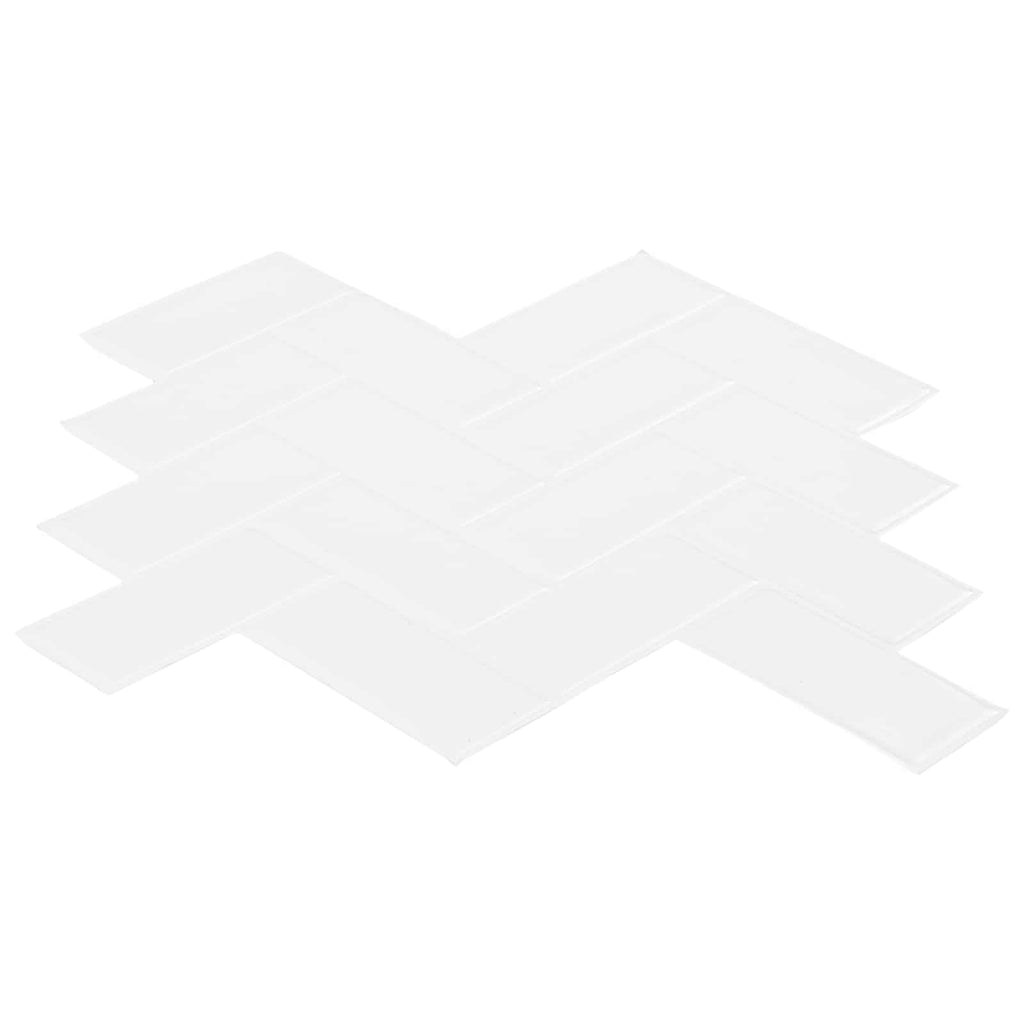 vidaXL Płytka w jodełkę 10 pcs Biały 30 x 30 cm Poliuretan i PET
