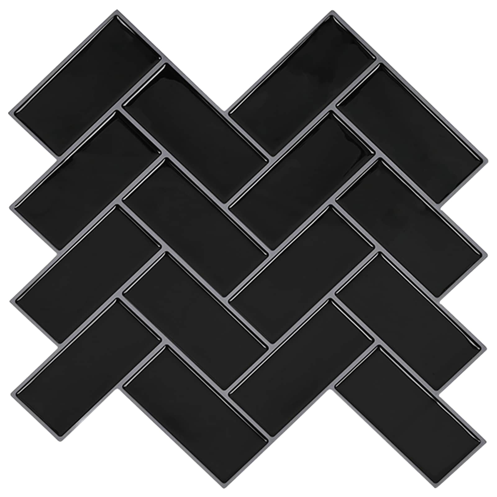 vidaXL Płytka w jodełkę 10 pcs Czarny 30 x 30 cm Poliuretan i PET