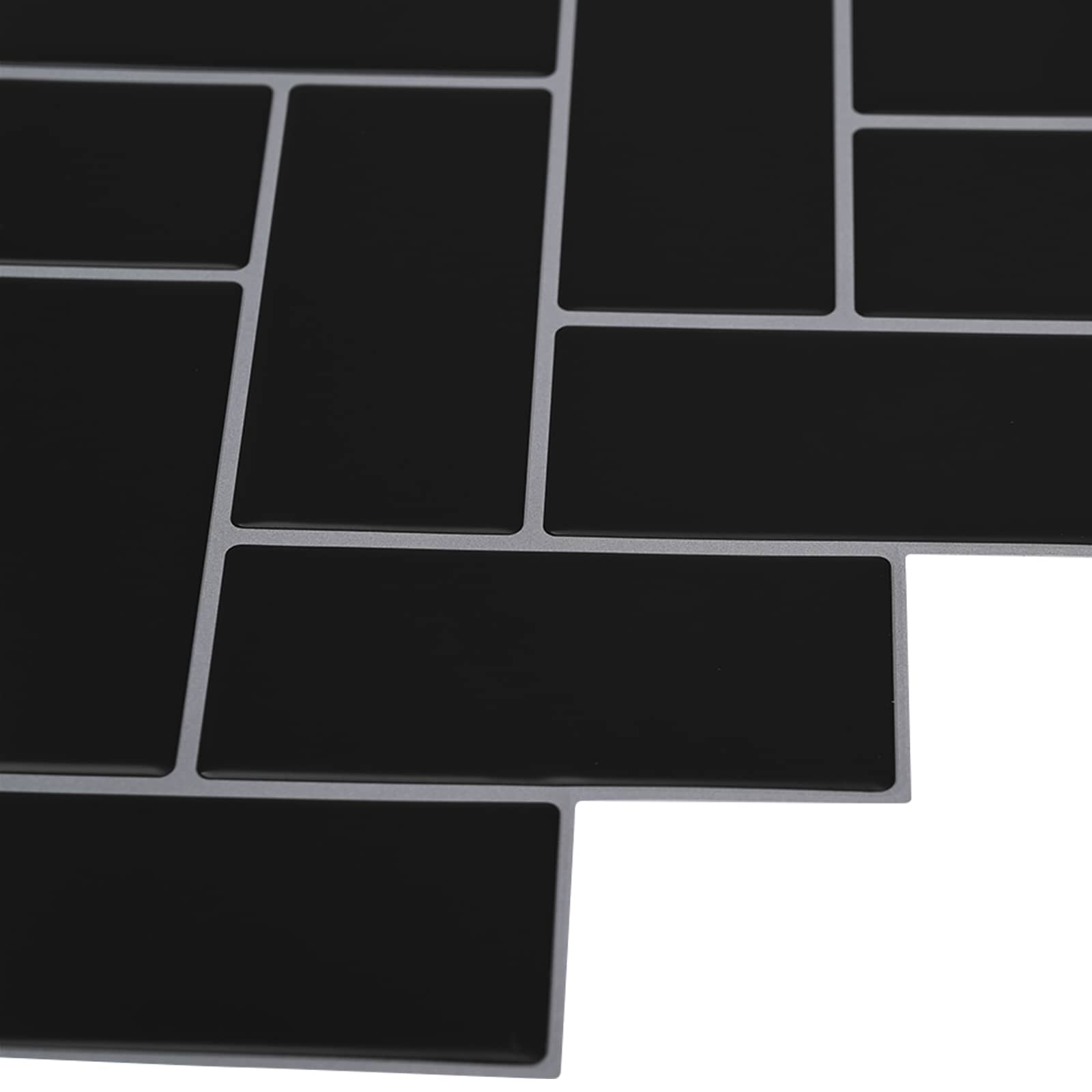 vidaXL Płytka w jodełkę 10 pcs Czarny 30 x 30 cm Poliuretan i PET