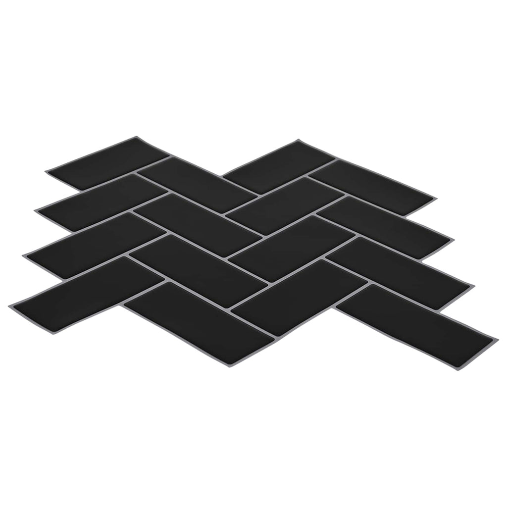 vidaXL Płytka w jodełkę 10 pcs Czarny 30 x 30 cm Poliuretan i PET