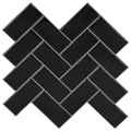 vidaXL Płytka w jodełkę 10 pcs Czarny 30 x 30 cm Poliuretan i PET