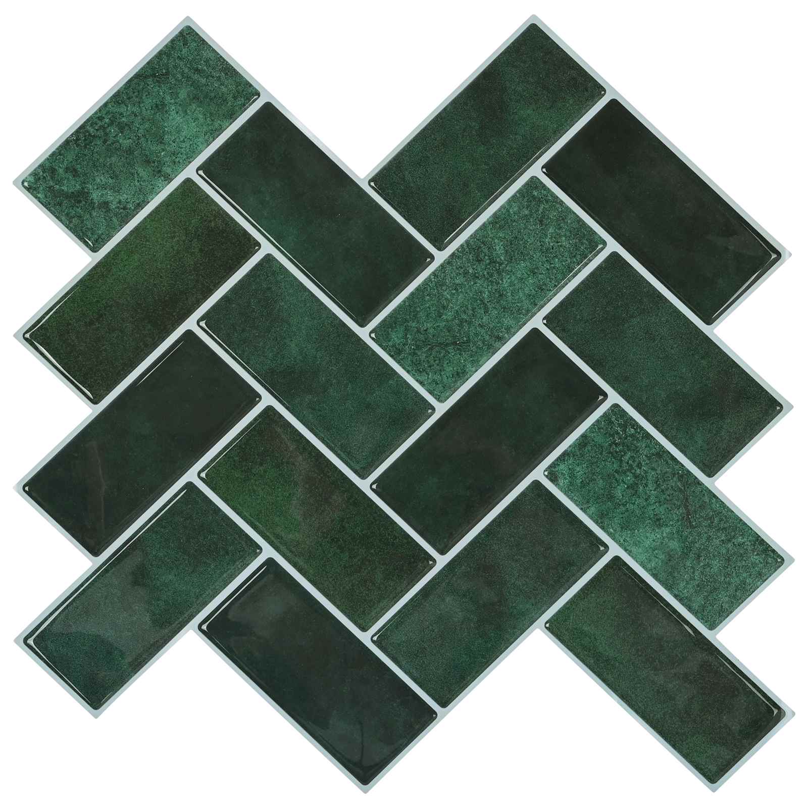 vidaXL Płytka w jodełkę 10 pcs Ciemnozielony 30 x 30 cm