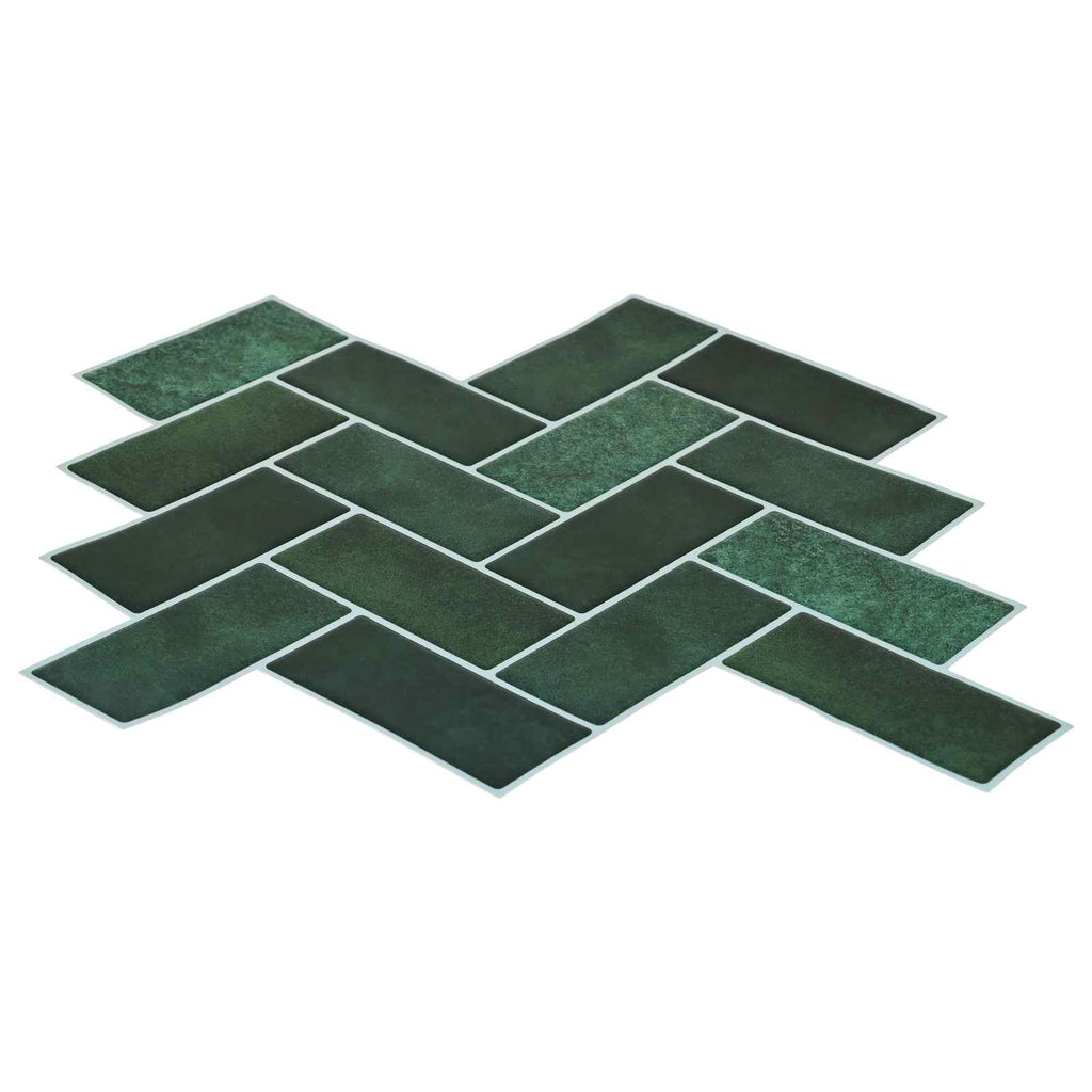 vidaXL Płytka w jodełkę 50 pcs Ciemnozielony 30 x 30 cm