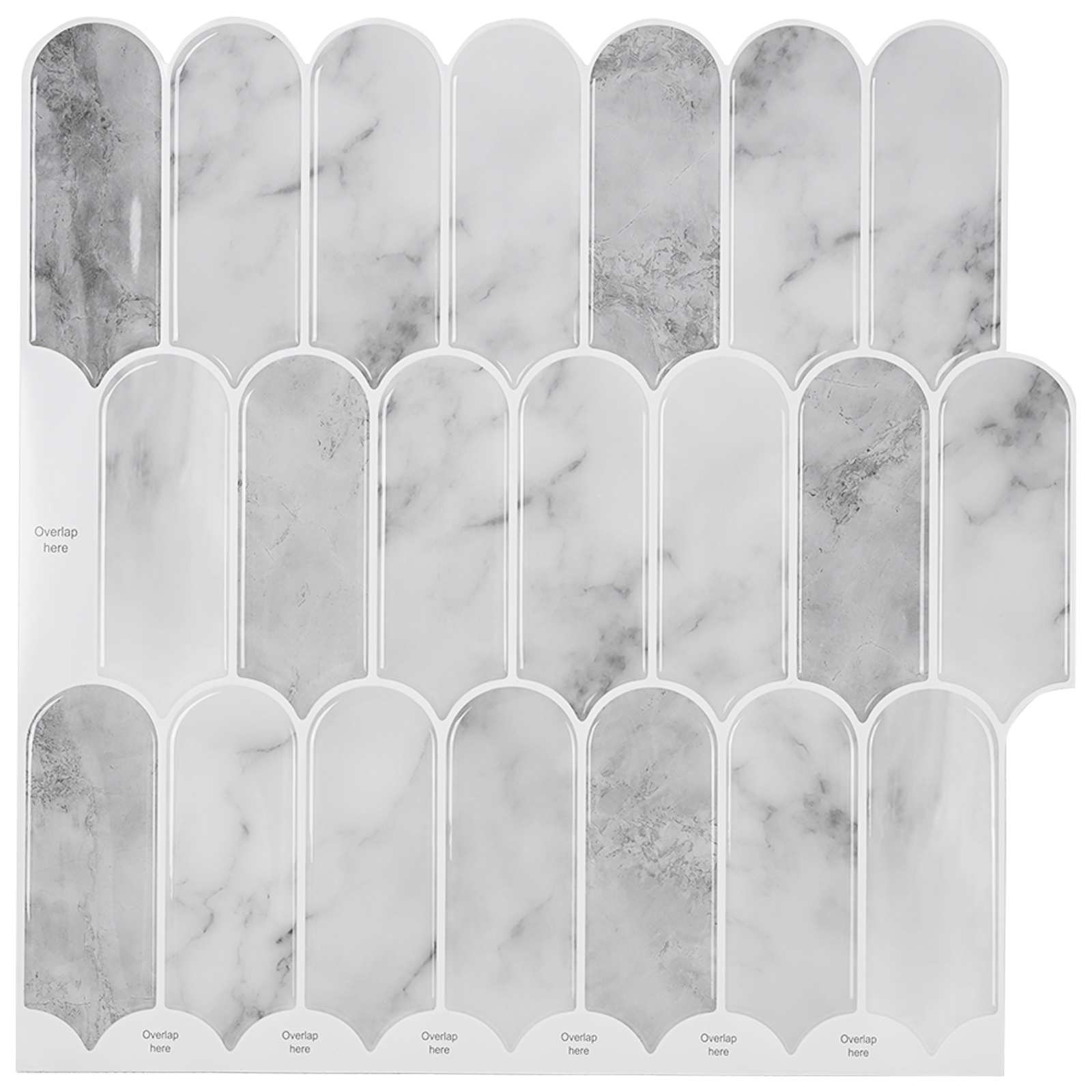 vidaXL Płytka z Piór 10 pcs Marmur szary 30 x 30 cm Poliuretan i PET