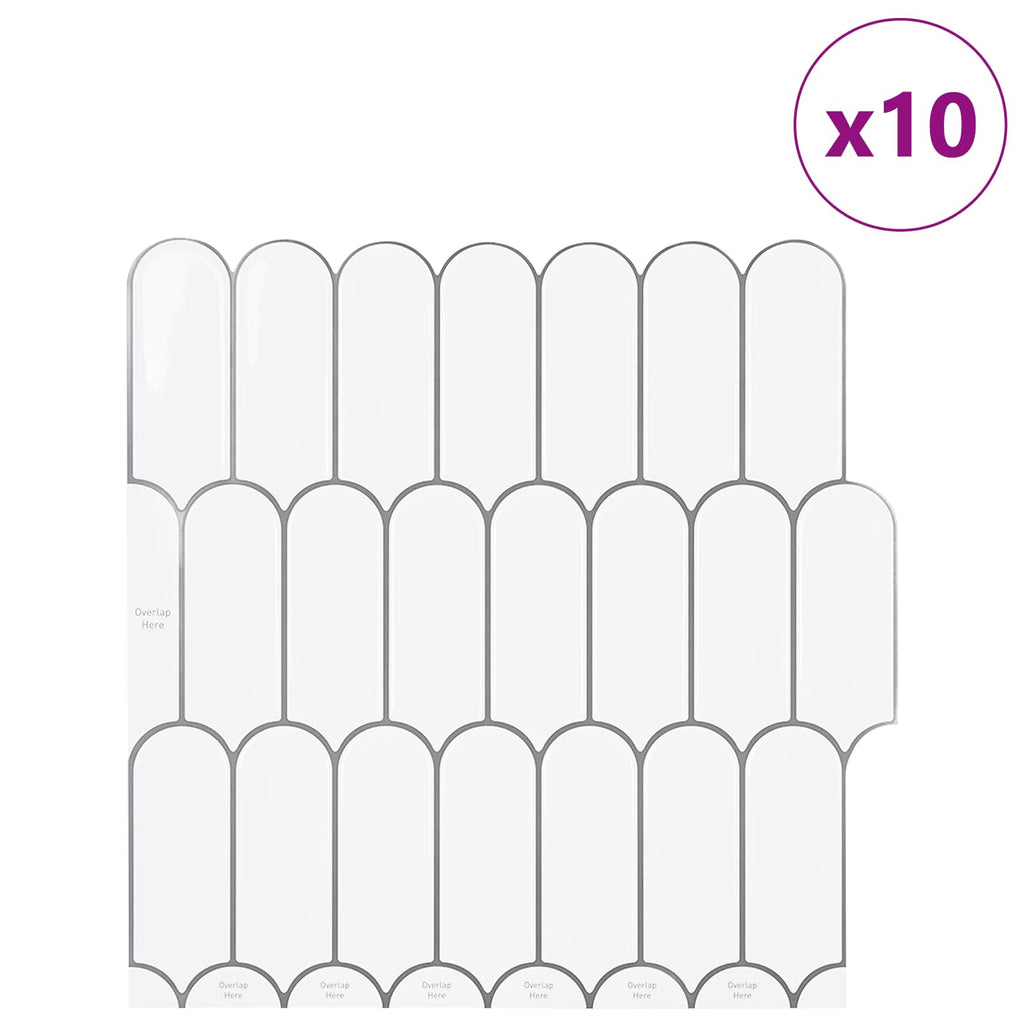 vidaXL Płytka z Piór 10 pcs Biały szary 30 x 30 cm Poliuretan i PET