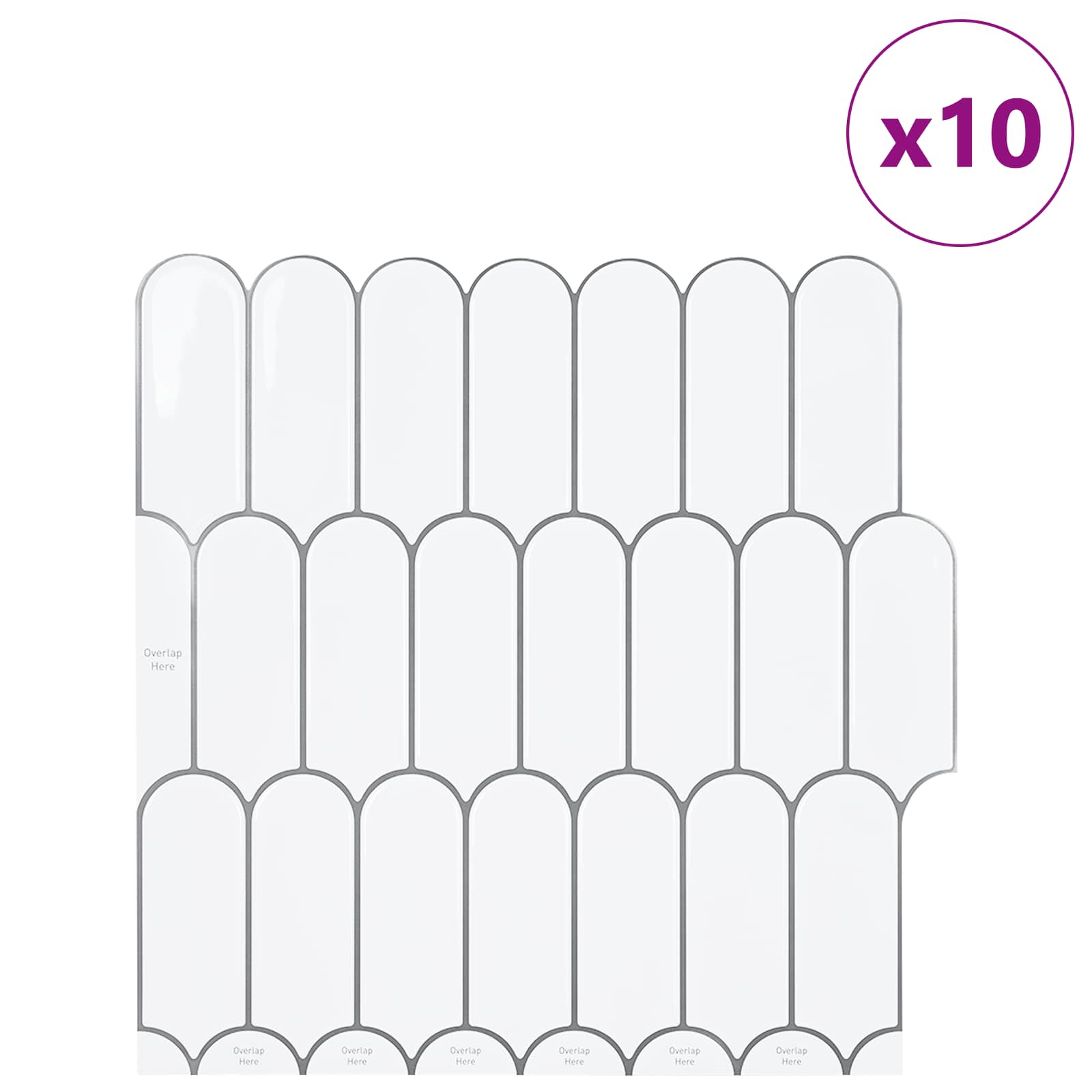 vidaXL Płytka z Piór 10 pcs Biały szary 30 x 30 cm Poliuretan i PET