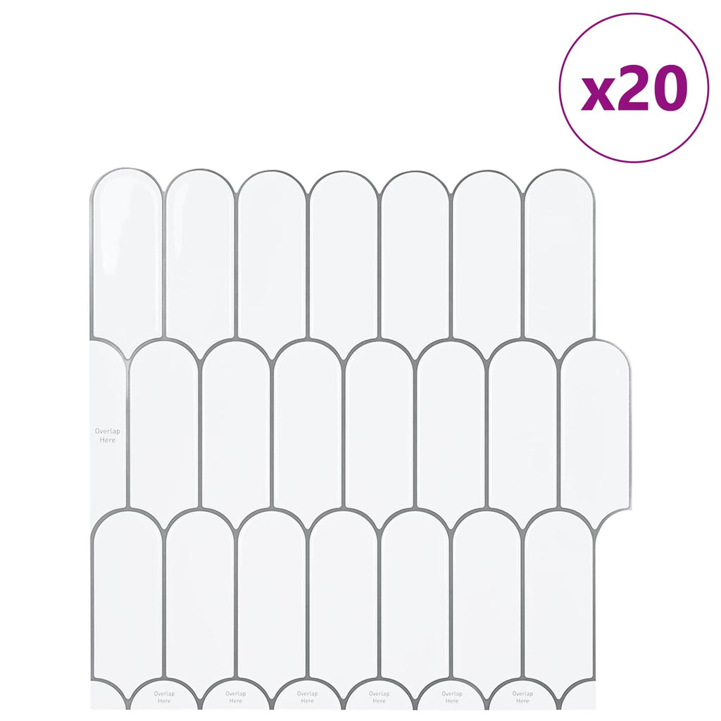 vidaXL Płytka z Piór 20 pcs Biały szary 30 x 30 cm Poliuretan i PET