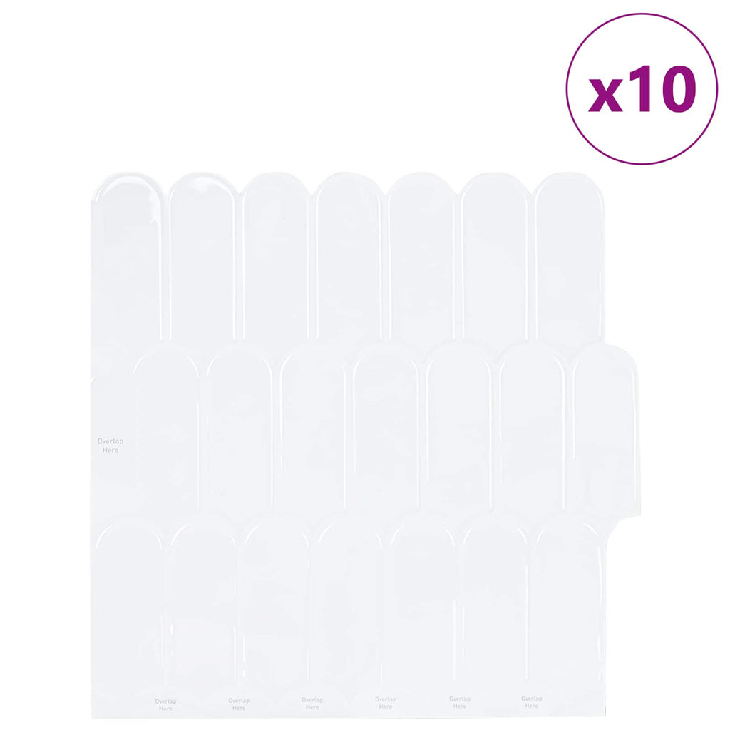 vidaXL Płytka z Piór 10 pcs Biały 30 x 30 cm Poliuretan i PET