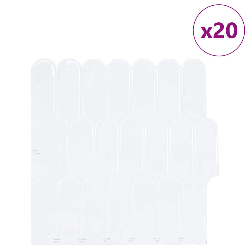 vidaXL Płytka z Piór 20 pcs Biały 30 x 30 cm Poliuretan i PET