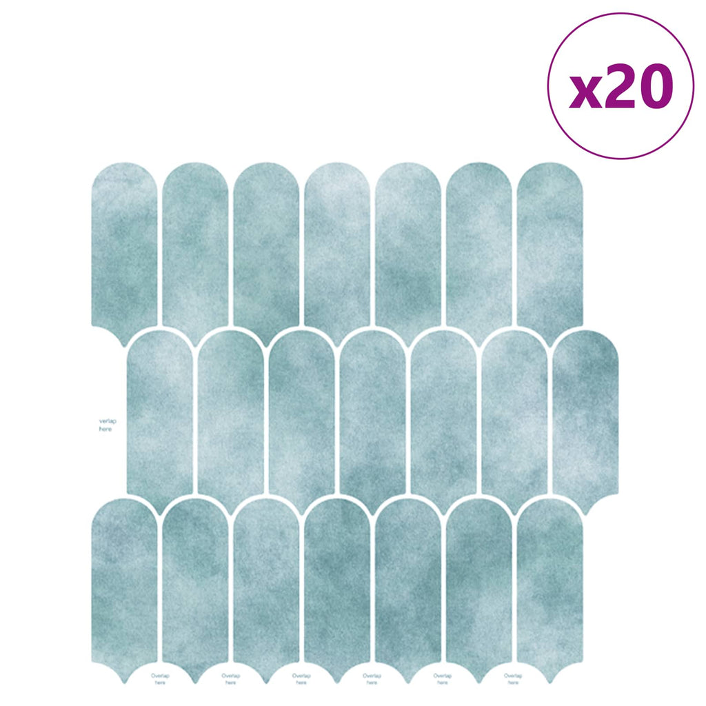 vidaXL Płytka z Piór 20 pcs zielony 30 x 30 cm Poliuretan i PET