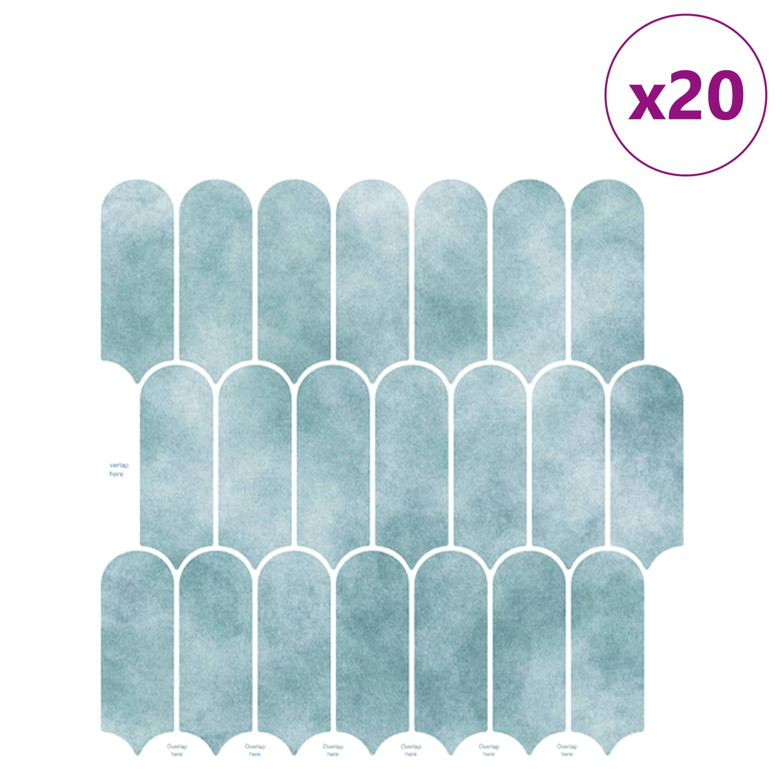 vidaXL Płytka z Piór 20 pcs zielony 30 x 30 cm Poliuretan i PET
