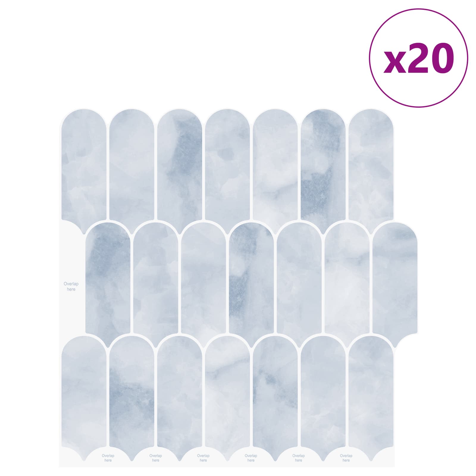 vidaXL Płytka z Piór 20 pcs Jasnoniebieski 30 x 30 cm Poliuretan i PET