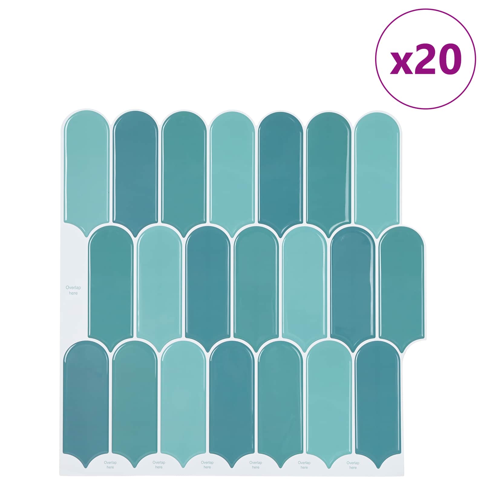 vidaXL Płytka z Piór 20 pcs niebieski 30 x 30 cm Poliuretan i PET