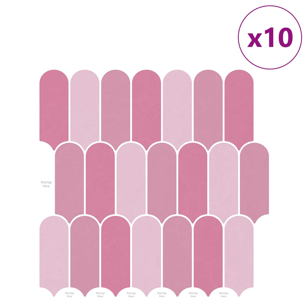 vidaXL Płytka z Piór 10 pcs różowy 30 x 30 cm Poliuretan i PET