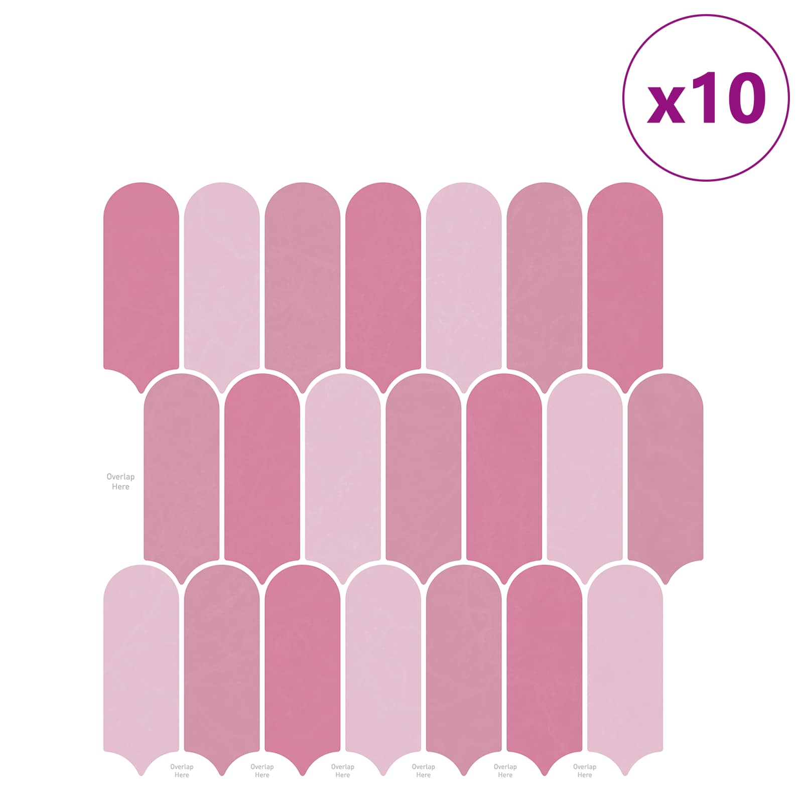 vidaXL Płytka z Piór 10 pcs różowy 30 x 30 cm Poliuretan i PET