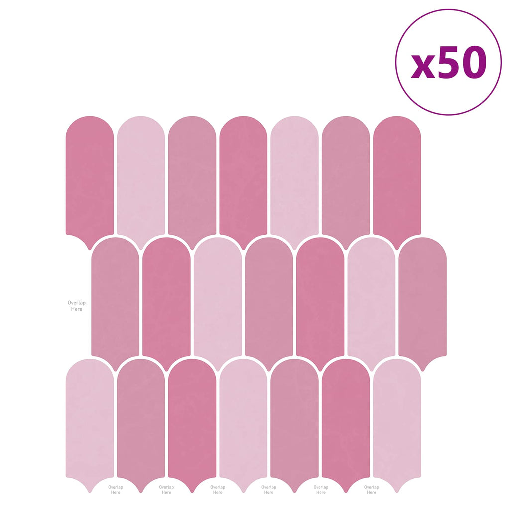 vidaXL Płytka z Piór 50 pcs różowy 30 x 30 cm Poliuretan i PET